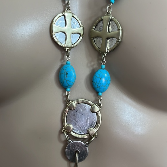 NWT Chico’s Coin & Turquoise Chain - Picture 13 of 14